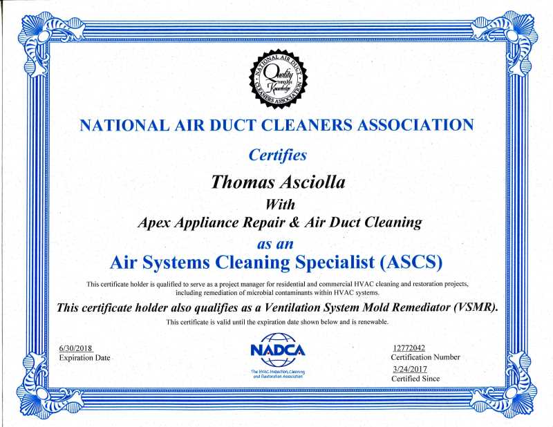 Apex Appliance Air Duct Cleaning NJ NJ Appliance Repair Same Day